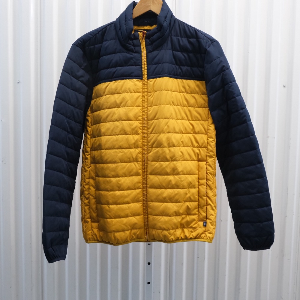 GAP Cold‎ Control Puffer Jacket Men's Size Small Navy Yellow Water Resistant
